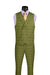 La Scale Collection-Windowpane Three Piece Suit - Moss Green