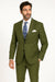 Catania Collection - Modern Fit Windowpane Suit 2 Piece in Olive