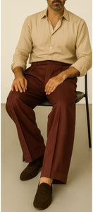 Wine Wide Leg Slacks