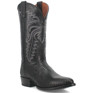 Dan Post Men's Winston Genuine Lizard Round Toe Boots - Black