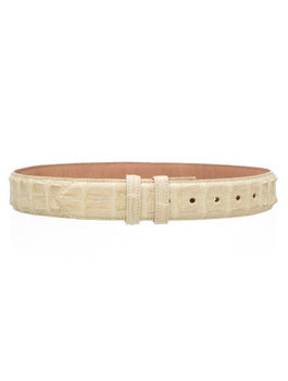 Men's Winter White Genuine Hornback Cinturon De Cocodrilo