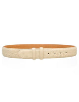 Men's Ostrich Quill Skin 1 1/2'' width Belt Winter White