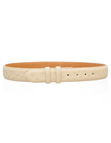 Men's Ostrich Quill Skin 1 1/2'' width Belt Winter White