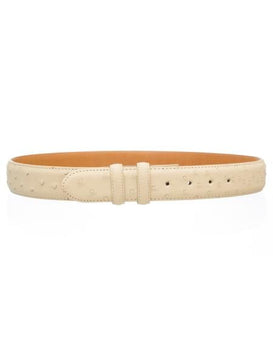 Men's Ostrich Quill Skin 1 1/2'' width Belt Winter White