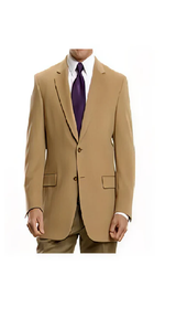 Winter Fabric Executive 2-Button Cashmere  Unique Dress Blazer Jacket For Men Sale Beige ~ Khaki ~ Tan
