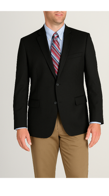 Winter Fabric Men'S Black Cashmere Blend Sportcoat