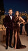 Men’s Rossi Man Zeus Dark Brown Velvet Double Breasted Tuxedo Suit, Formal Wedding Prom Dinner Suit Set
