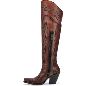 Dan Post Women’s Seductress Chestnut 20 Snip Toe Zipper Boot