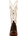 Ferrini Women's Rancher Square Toe Boots Crocodile Print - Chocolate and White