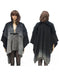 Fur Grey Genuine Cape With Rabbit Trimming