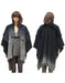 Fur Grey Genuine Cape With Rabbit Trimming