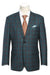 Saco vaquero - Western Sport Coat - Western Blazer- Mens Classic Fit Two Button Wool & Linen Sport Coat BlazerTeal Blue Windowpane Plaid