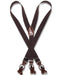Men'S Brown Suspenders For Men Y Shape Back Elastic Button & Clip Convertible