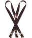 Men'S Brown Suspenders For Men Y Shape Back Elastic Button & Clip Convertible