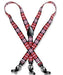 Men'S Design Black Red White Suspenders For Men Y Shape Elastic Buttons & Clips