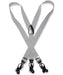 Men'S Silver Grey Suspenders For Men Y Shape Back Elastic Button & Clip Convertible