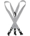 Men'S Silver Grey Suspenders For Men Y Shape Back Elastic Button & Clip Convertible