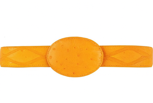 Cinto De Avestruz - Cinto Vaquero Buttercup Genuine Ostrich Zigzag