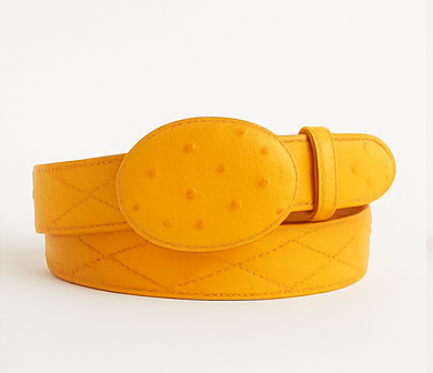 Cinto De Avestruz - Cinto Vaquero Buttercup Genuine Ostrich Zigzag