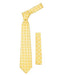 Floral Design Fashionable Yellow Necktie With Handkderchief Set - Men's Neck Ties - Mens Dress Tie - Trendy Mens Ties