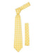 Floral Design Fashionable Yellow Necktie With Handkderchief Set - Men's Neck Ties - Mens Dress Tie - Trendy Mens Ties