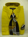 Affordable Clearance Cheap Mens Dress Shirt Sale Online Trendy - Gold~Yellow~Mustard Tie Set Men's Dress Shirt