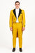 Mens Yellow Tailcoat Tuxedo with Black Lapel and Brocade Detailing – Formal Vintage Style Suit