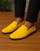Men's Yellow Suede Loafers – Casual Slip-On Moccasin Driving Shoes
