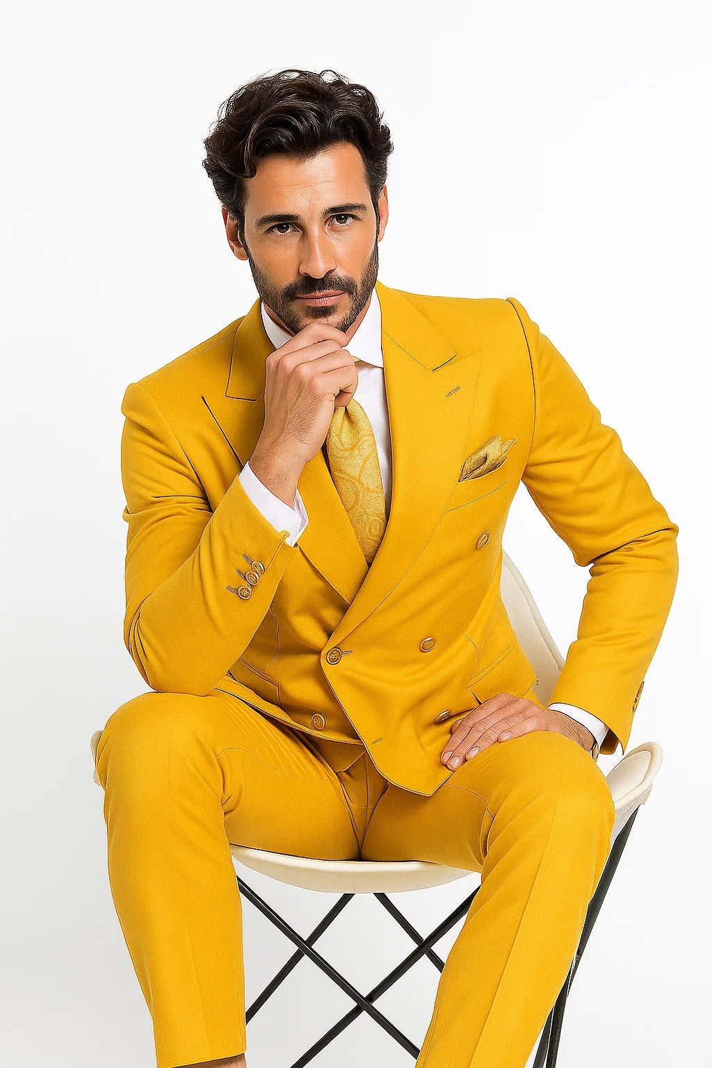  Yellow Double-Breasted Suit 