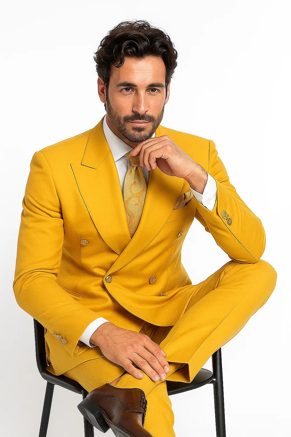  Yellow Double-Breasted Suit 