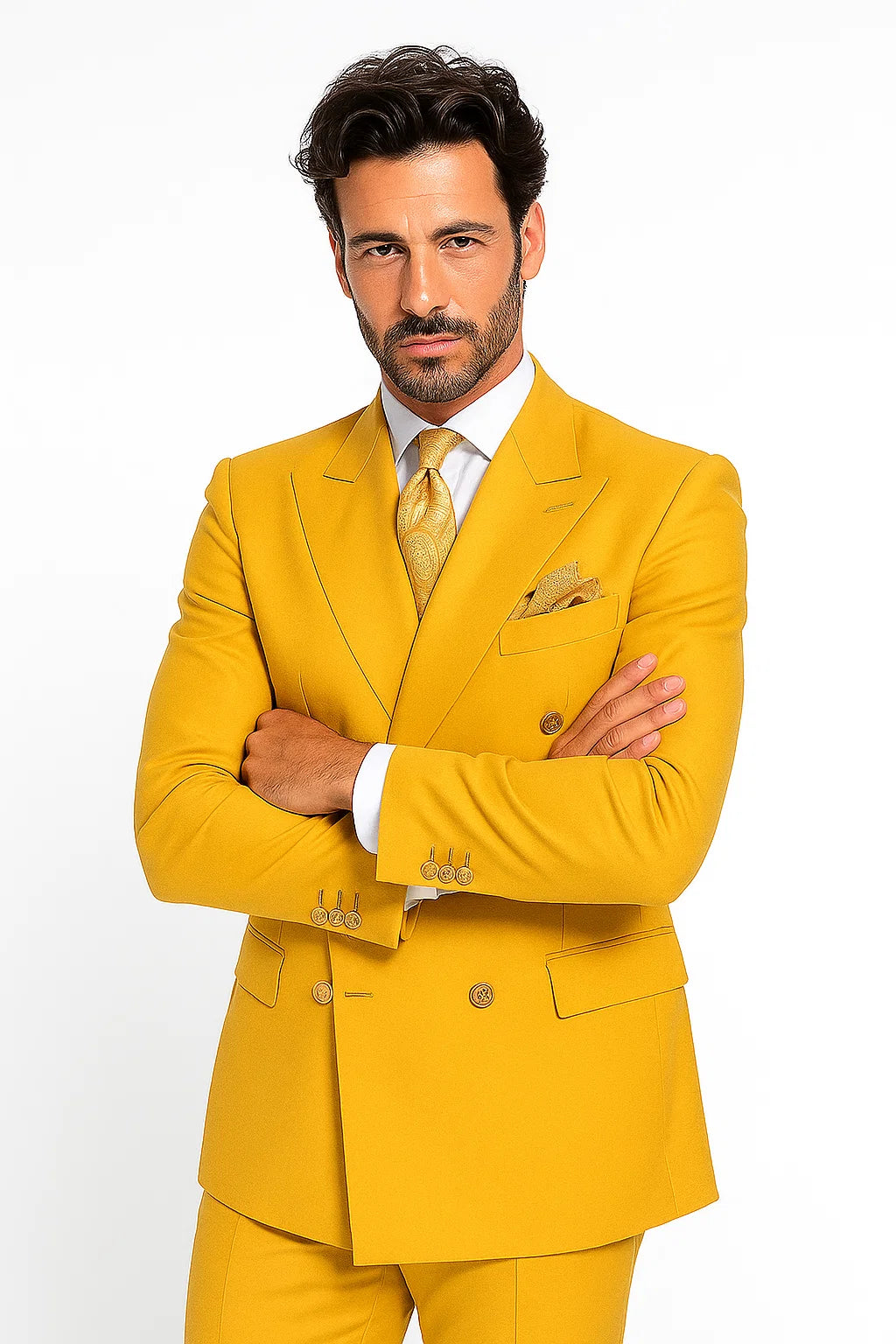  Yellow Double-Breasted Suit 