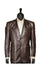 Zacchi Chocolate Brown Vegan Faux Leather Croc Pattern 2 Button Casual Blazer