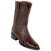 Men’s Genuine Ostrich Roper Toe Boots with Zipper - Black & Beige by Alligator Warehouse