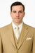 Luxury Beige Pinstripe 3-Piece Suit – Italian Inspired Formalwear