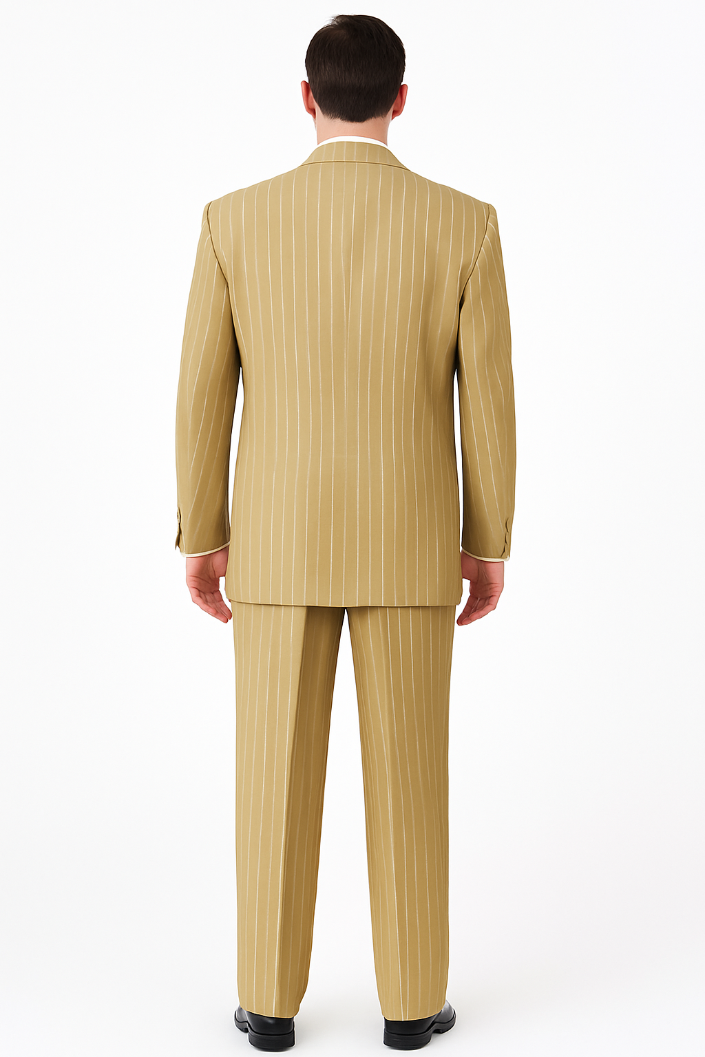 Luxury Beige Pinstripe 3-Piece Suit – Italian Inspired Formalwear - Image 3