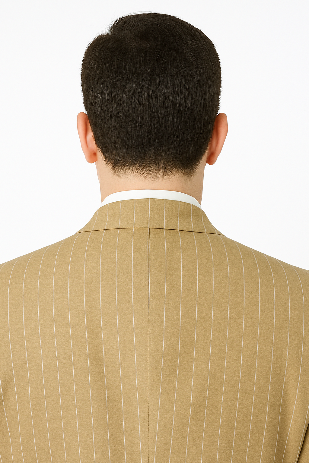 Luxury Beige Pinstripe 3-Piece Suit – Italian Inspired Formalwear - Image 5