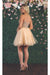 Quince Dama Dresses - Short Quinceanera Dresses in Color Champagne
