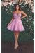 Quince Dama Dresses - Short Quinceanera Dresses in Color Pink