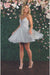 Quince Dama Dresses - Short Quinceanera Dresses in Color Silver
