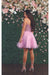 Quince Dama Dresses - Short Quinceanera Dresses in Color Pink