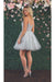 Quince Dama Dresses - Short Quinceanera Dresses in Color Silver