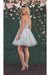 Quince Dama Dresses - Short Quinceanera Dresses in Color Silver
