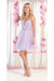 Quince Dama Dresses - Short Quinceanera Dresses in Color Lilac