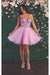 Quince Dama Dresses - Short Quinceanera Dresses in Color Pink
