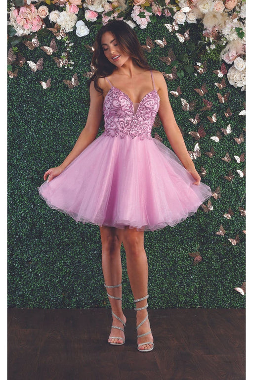 Quince Dama Dresses - Short Quinceanera Dresses in Color Pink