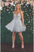 Quince Dama Dresses - Short Quinceanera Dresses in Color Silver