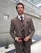 Statement Men's Outlet 2-Piece Big & Tall 100% Wool Fashion Suit – Modern Grid Design