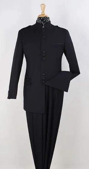 Apollo King Suit Men's 2 Piece Nehru Style Suit Apollo King White