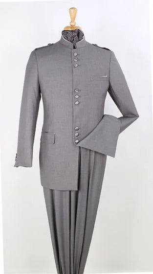 Apollo King Suit Men's 2 Piece Nehru Style Suit Apollo King White