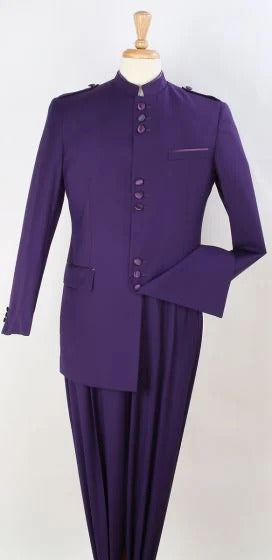 Apollo King Suit Men's 2 Piece Nehru Style Suit Apollo King White